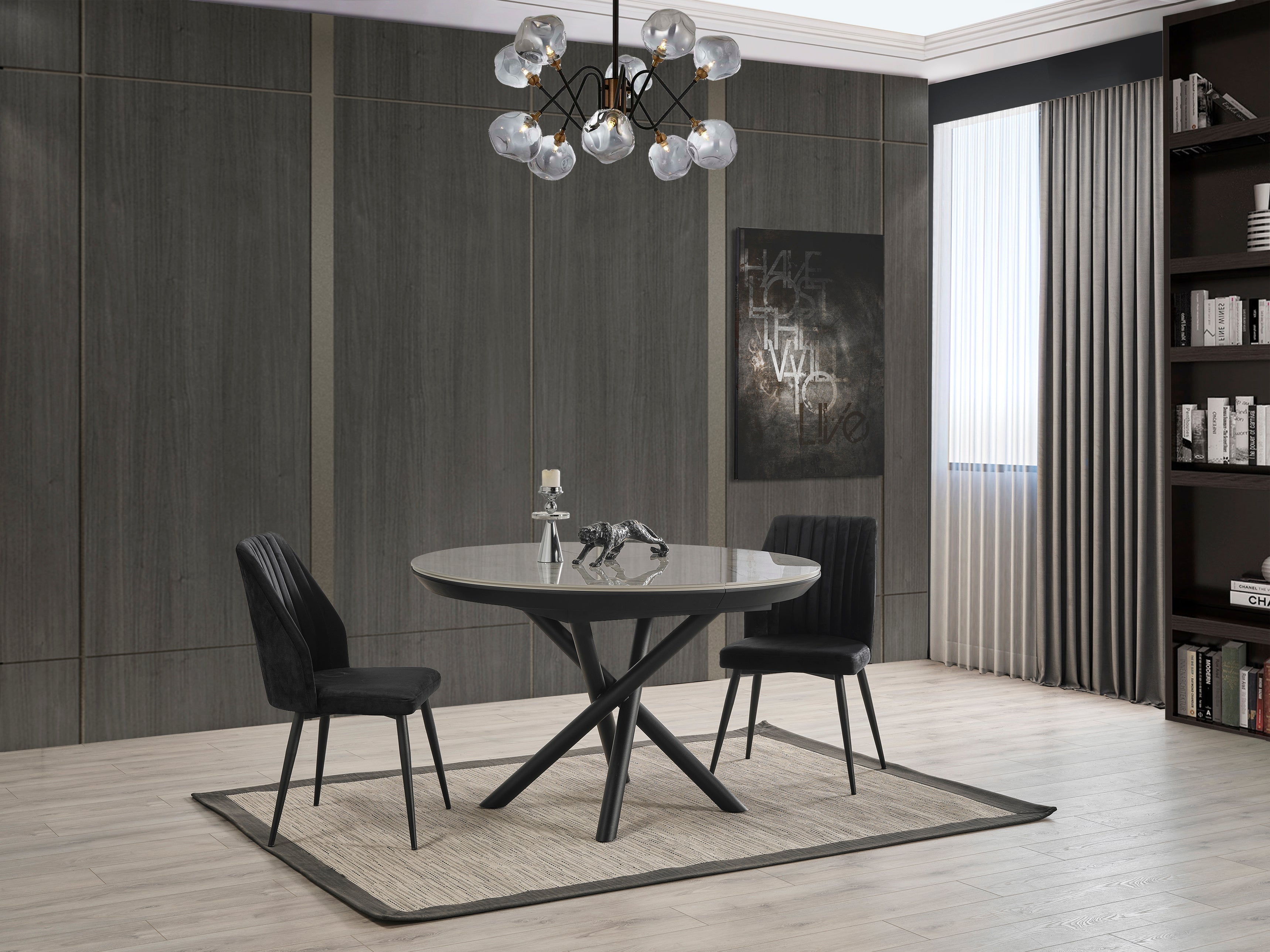 Masa living rotunda extensibila 130x130x78 cm COD276
