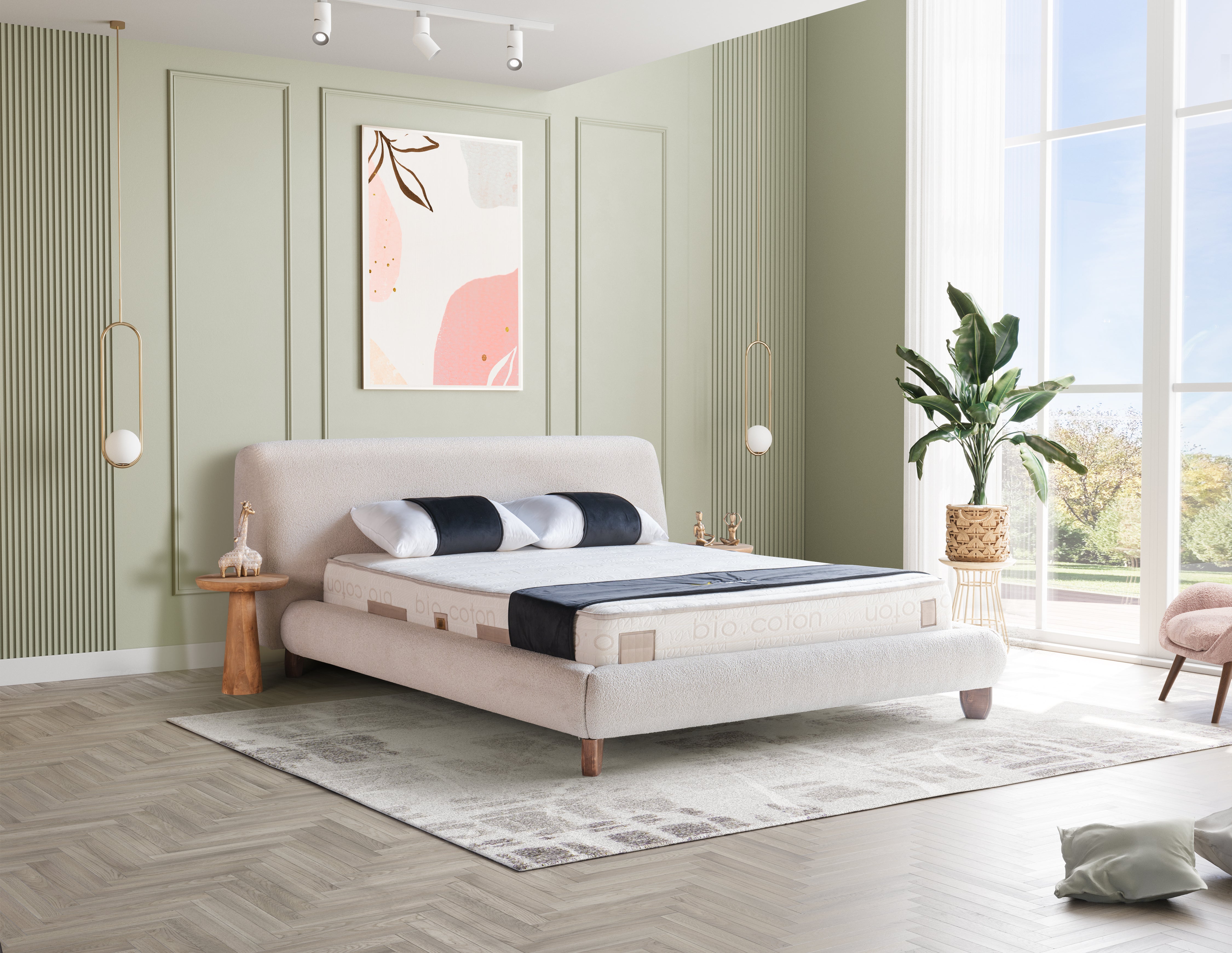 PAT086, Pat tapitat 160x200 cm, fara lazi de depozitare