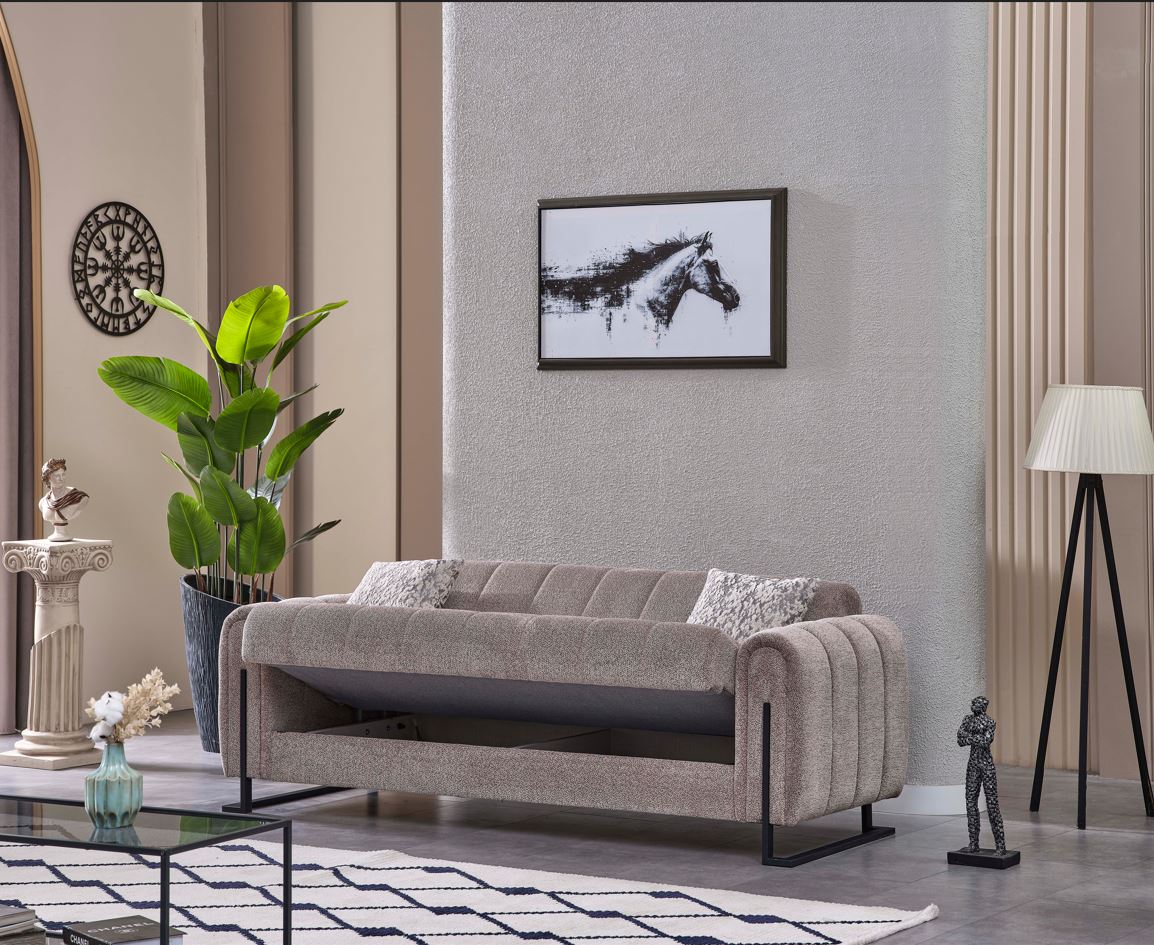 SET CANAPEA185 - Canapea extensibila 3 locuri cu 2 fotolii