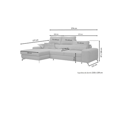 Coltar 274/177/87-106 h cm