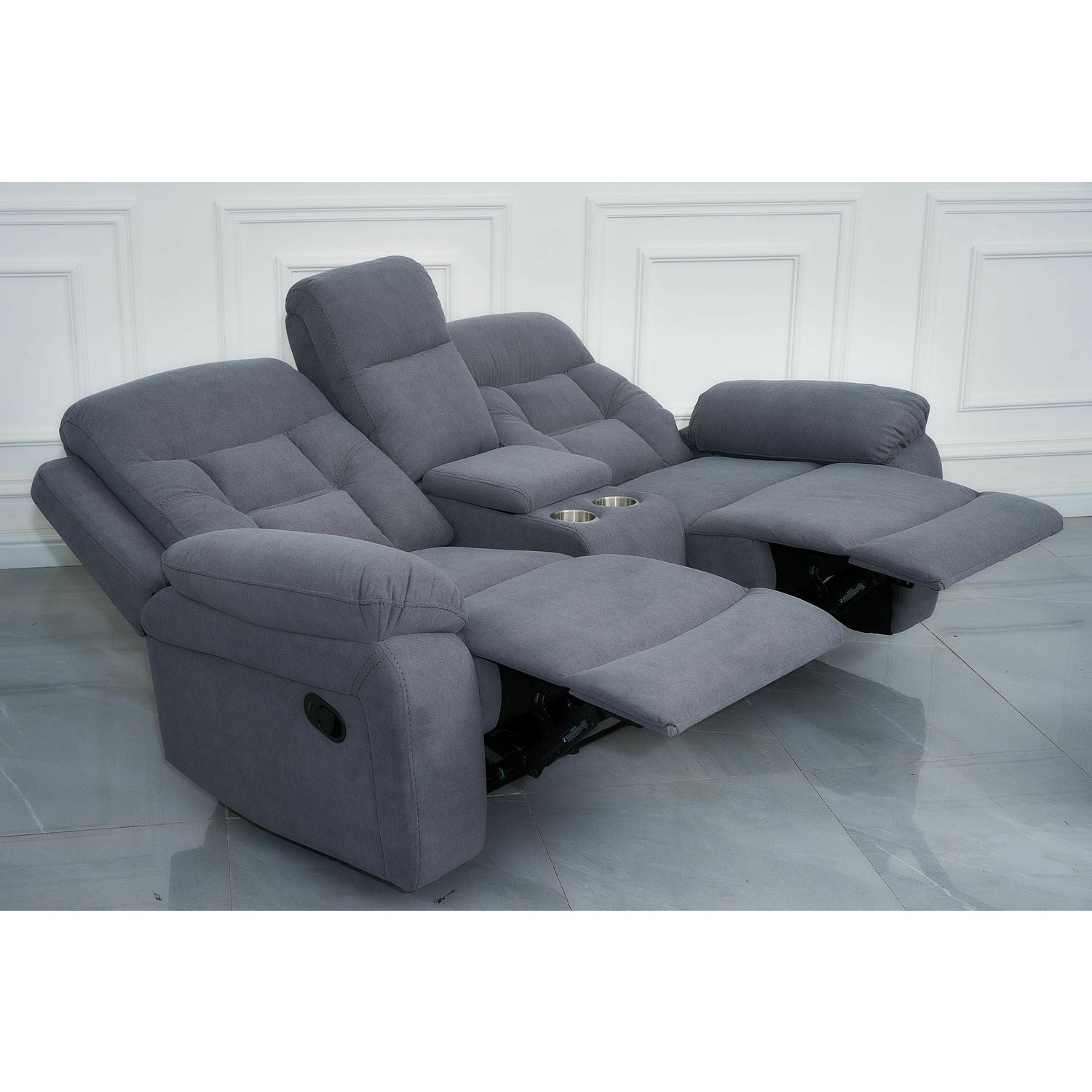 SET RECLINER 3-1-1, CANAPEA 3L - 214X97X95 CM, 2 FOTOLII 98X97X95 CM, GRI