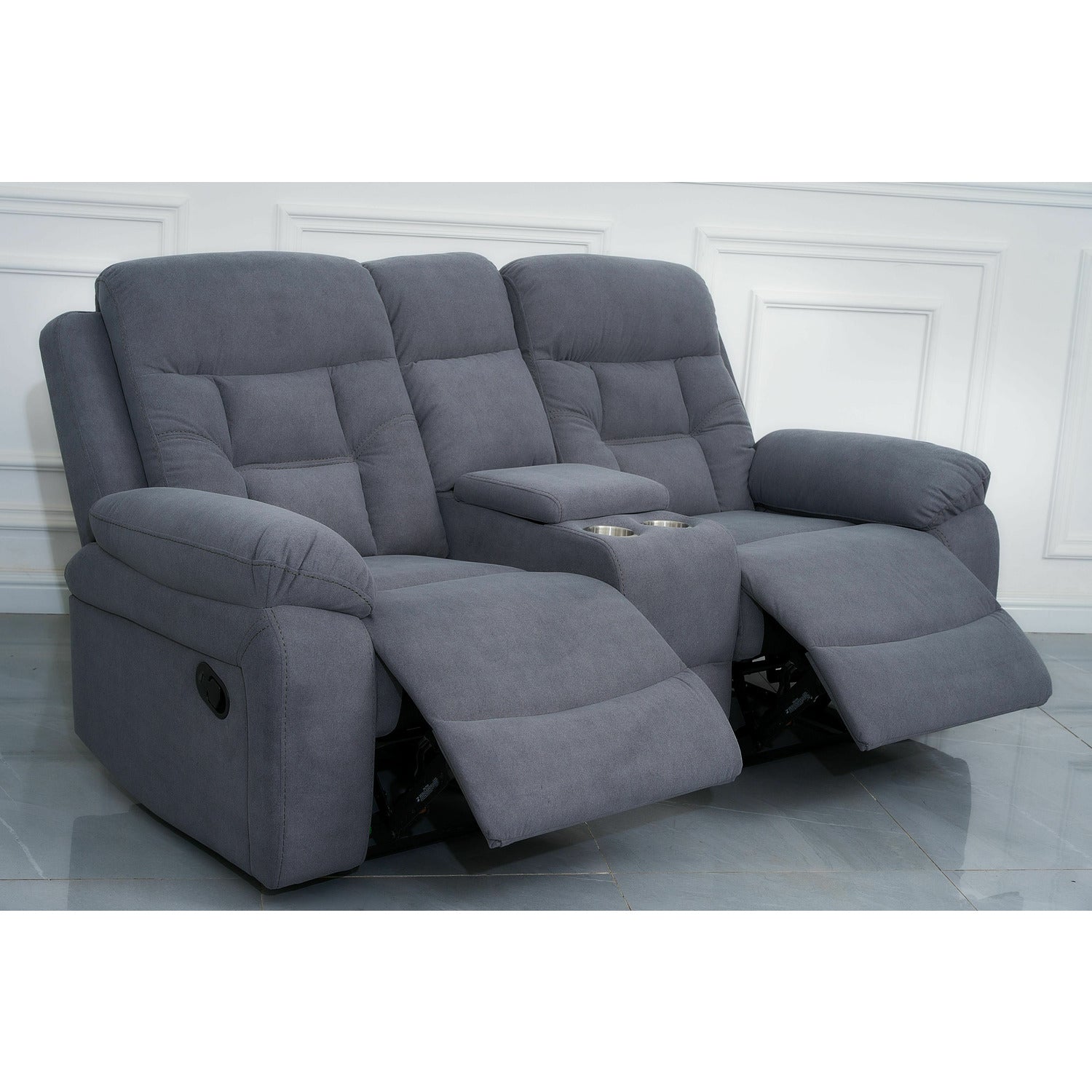 SET RECLINER 3-1-1, CANAPEA 3L - 214X97X95 CM, 2 FOTOLII 98X97X95 CM, GRI