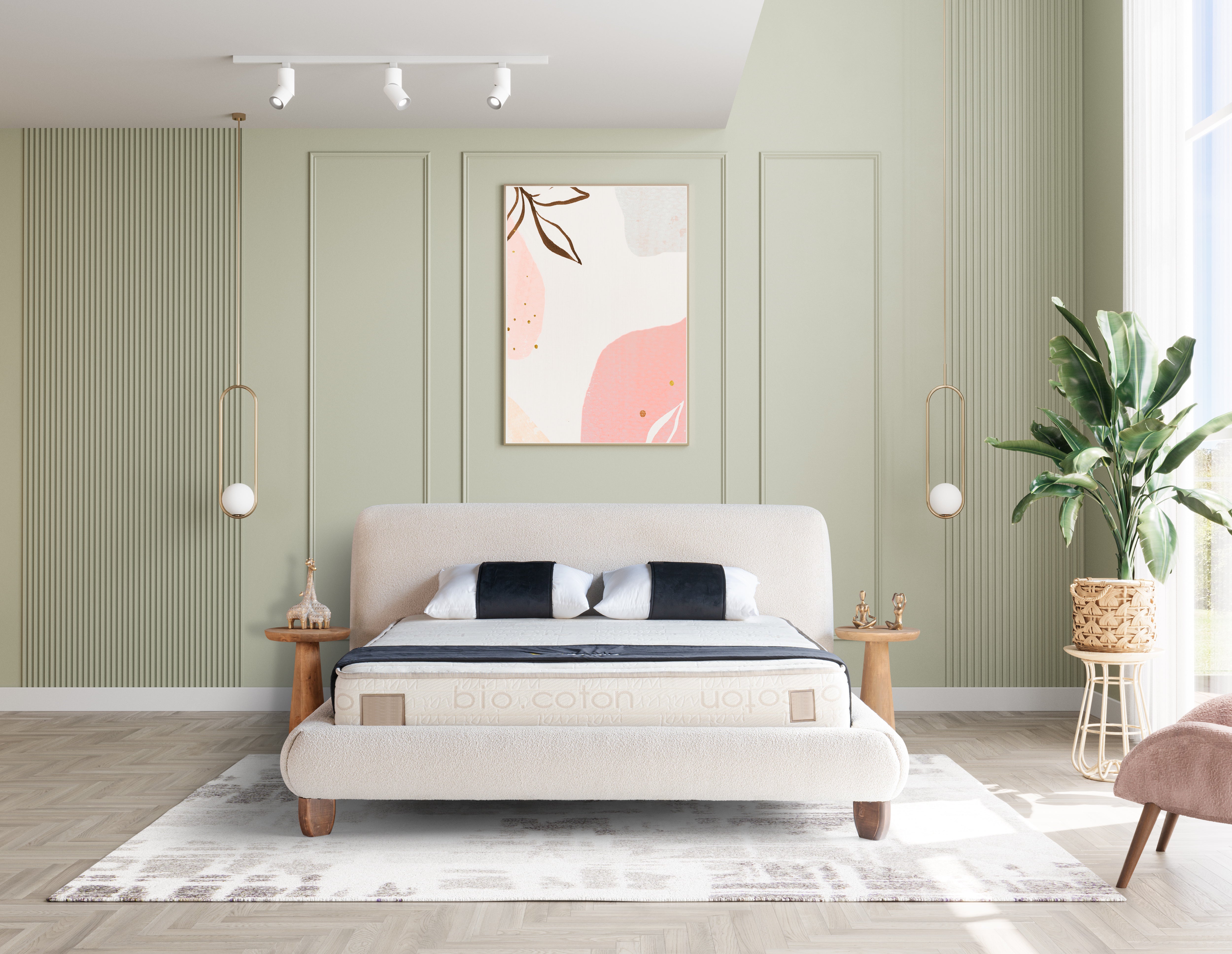 PAT086, Pat tapitat 160x200 cm, fara lazi de depozitare